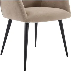 vente-unique Vente-unique-Stuhl 6er-Set - Stoff & Metall - Beige - HEKA