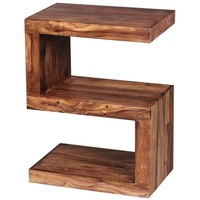 KADIMA DESIGN Beistelltisch Holztisch "S" Cube NAKO: Handgefertigtes Landhaus-Stil Design braun
