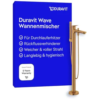 Duravit Wave Einhebel-Wannenmischer bodenstehend, Bronze gebürstet