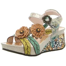 LAURA VITA Keilsandalette Damen Beige 38