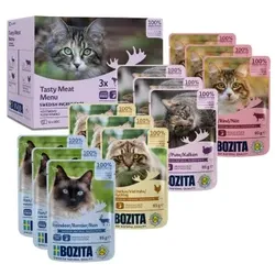 BOZITA Nassfutter Katze Adult Häppchen in Sauce mit Fleisch Multibox 12x85 g