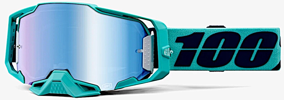 100% Armega Esterel Motorcross bril, turquoise-blauw Voorman