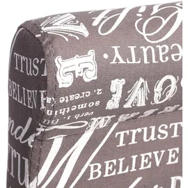 Mendler 2er-Set Barhocker HWC-C33, Barstuhl Tresenhocker, Holz ~ Schriftzug, grau, helle Beine, Stoff/Textil