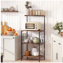 Homcom Küchenregal 60 x 42 x 134,5 cm Rustikal-Braun