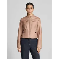 Amber & June Slim Fit Jacke in Leder-Optik, Rose, 34