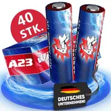 40 x Wilhelm A23 Alkaline Batterie MN21, V23GA, 23A 12V Ø10,0 x 28,3mm NEU