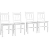 Homcom Küchenstuhl Kiefer weiß 4er Set