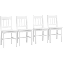 Homcom Küchenstuhl Kiefer weiß 4er Set