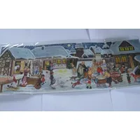 Nostalgischer Adventskalender im Panorama-Format Dorfplatz ,Tiere Sellmer Verlag