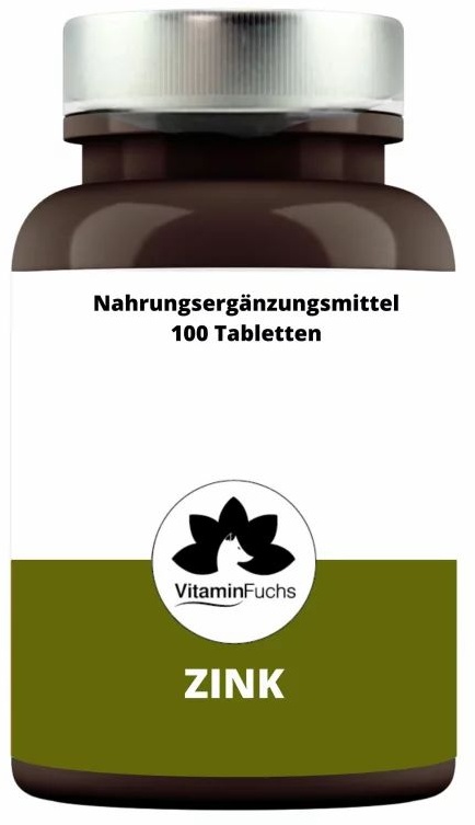 Zink Tabletten hochdosiert. Zinkbisglycinat für eine optimale Bioverfügbarkeit von VitaminFuchs 100 St