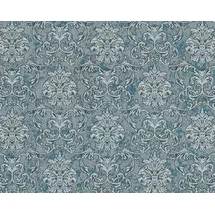 EDEM Barock Tapete Ornament glitzernd 1,06 m x 10,05 m 10,65 m2 Türkis/ Silber/ Petrol 6001-95