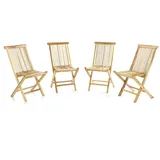 VCM Gartenstuhl 46 x 62 x 89 cm teak 4er Set klappbar