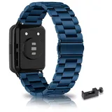 ZUREGO Metall Armband Für Huawei Watch Fit/Watch Fit 2 Armband Metall Frauen Männer, Metallarmband Edelstahl für Männer Kompatibel mit Huawei Watch Fit/Watch Fit 2 (H,Fit 2)