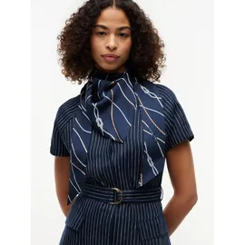 Tommy Hilfiger Tuch aus reiner Seide mit Logo-Schriftzug, Blau, 1