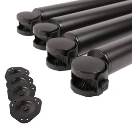 MS Beschläge Tischbeine auf Rollen 710 mm Schwarz