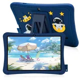 WETAP K7 Kinder-Lerntablet, 7", Android 11, Dual-Kamera, 32 GB Speicher und Silikonhülle - Sicher und unterhaltsam für Lernspiele und Video, Blau - Blau