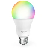 Hama Smarte WLAN-LED-Lampe, E27 9W, RGBW, für Sprach-/App-Steuerung