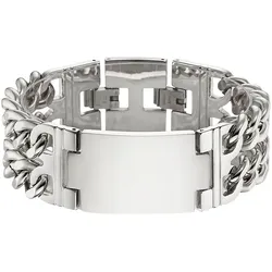 Edelstahlarmband BRUNO BANANI "Schmuck Geschenk Armband Doppel-Panzerkette, B4108B/20/00/21", silber (edelstahlfarben), Armbänder, Damen, Edelstahl