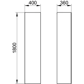 Keuco Edition 11 Art Hochschrank 40 x 180 x 36 cm Blue Satin Glas/MDF