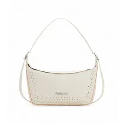 Desigual für Damen. 25SAXP52 Weiße Tasche mit geflochtenen Details (OSFA), Lässig, Polyurethan