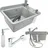 QLS Ausgussbecken 50,5 x 34,5 x 20 cm Grau