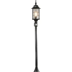 Konstsmide Wegeleuchte Milano, schwarz silber, Acrylglas Bleikristall, PIR (7249-759)