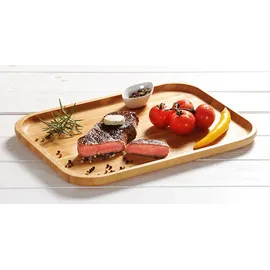 KESPER Servierbrett Bambus mit hochgezogenem Rand/Vesperbrett/Brotzeitbrett