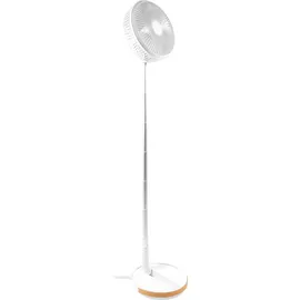 COOLSERIE Akku Teleskop Standventilator 20 cm Weiß