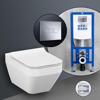 Cersanit Crea Square Komplett-SET Wand-WC mit neeos Vorwandelement,,