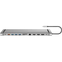 Logilink UA0411 - USB 3.2 Gen2 Docking-Station 12-Port mit PowerDelivery & USB-C