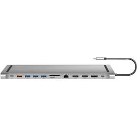 Logilink UA0411 - USB 3.2 Gen2 Docking-Station 12-Port mit PowerDelivery & USB-C
