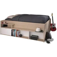 58 aufm Kessel Hochbett Travel 140 x 200 cm Eiche Holznachbildung Weiß