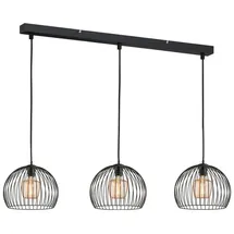 Fischer & Honsel Pendelleuchte WIRE, Schwarz| | 130 x 150 cm | Metall | 3-flammig