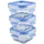Emsa Clip & Close Frischhaltedose blau 10,6 x 6,9 cm 0,18 l 3-teiliges Set