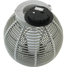 Expo Börse Garten Laterne Rattan-Optik 43,5 x Ø 38 cm Hellgrau Solarbetrieben Dekolicht