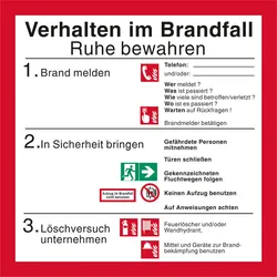 Brandschutzschild "Verhalten im Brandfall"