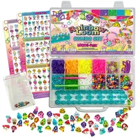 Bandai – Rainbow Loom Combo Set – Armbandherstellung – Webrahmen mit 2300 Gummibändern – Charms und Perlen – CD00102, Mittel