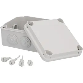 Unitec Abzweigdose IP65 Mit Schraubdeckel, 108 x 108 mm, grau, Schalterdosen & Abzweigdosen