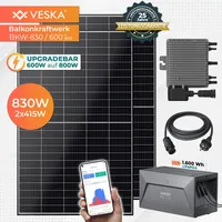 Veska VESKA® Balkonkraftwerk 830W/600-800W mit ANKER Batteriespeicher