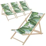 ECD Germany Sonnenliege 57,5 x 83 x 100 cm Grün/Weiß klappbar
