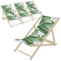 ECD Germany Sonnenliege 57,5 x 83 x 100 cm Grün/Weiß klappbar