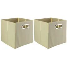 CASANOVA casa NOVA Aufbewahrungsboxen 2er Set ENNI, 27 x 27 cm - Beige - Vlies - 2er Set