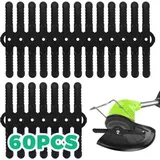 60 Ersatzklingen Aus Kunststoff, 14 Cm Kunststoff-freischneiderklingen-set, Rasentrimmerklingen, Ersatzklingen Für Kabellose Rasenkantenschneider (schwarz)
