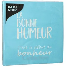 Papstar Servietten, 3-lagig 1/4-Falz 33 cm x 33 cm blau Branches