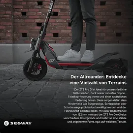 Segway-Ninebot SEGWAY ZT3 Pro D E-Scooter (11 Zoll, Schwarz / Rot)