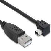 Delock USB 2.0 USB-A Stecker USB-Mini-B Stecker gewinkelt 0,5 m Schwarz