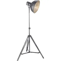 Just light. Stehleuchte höhenverstellbar Retro Scheinwerfer Standleuchte silber grau,