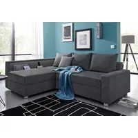 Collection AB Eckcouch Kunstleder 3-Sitzer Grau