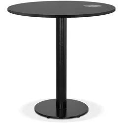 Kadima Design Esstisch, Ø 68 cm, Holz & Gusseisen, Rund, für Cafes & kleine Räume. Schwarz