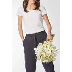 T-Shirt RICHROYAL, Damen, Gr. XS, weiß, Jersey, Obermaterial: 100% Baumwolle, Basic, Rundhals, Kurzarm, Shirts, Basic, mit feiner Struktur